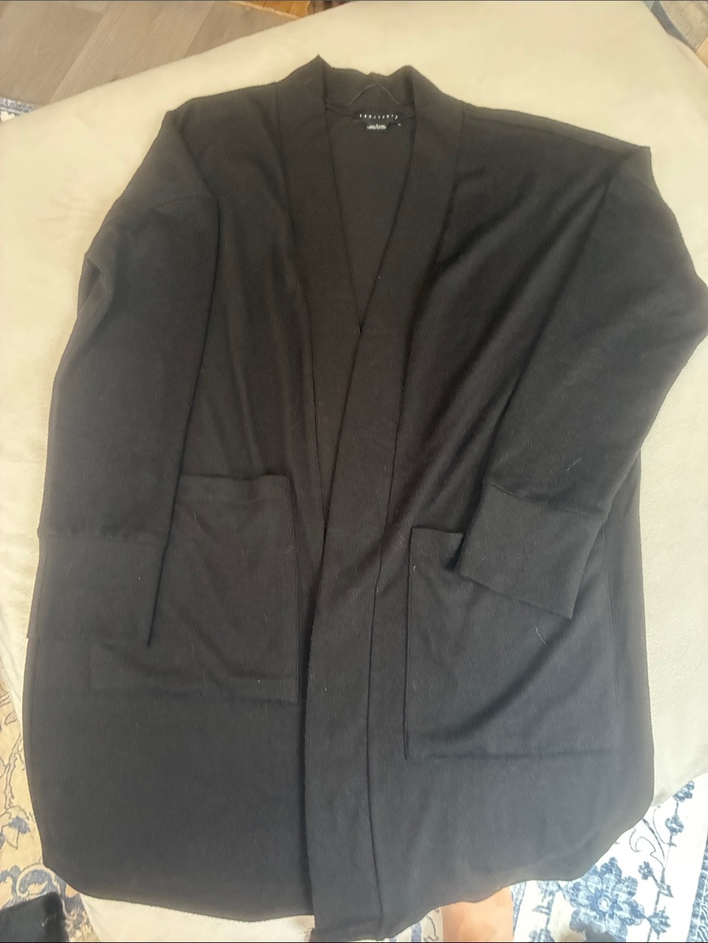 Sanctuary Men's Black Open-Front Shirt Jacket